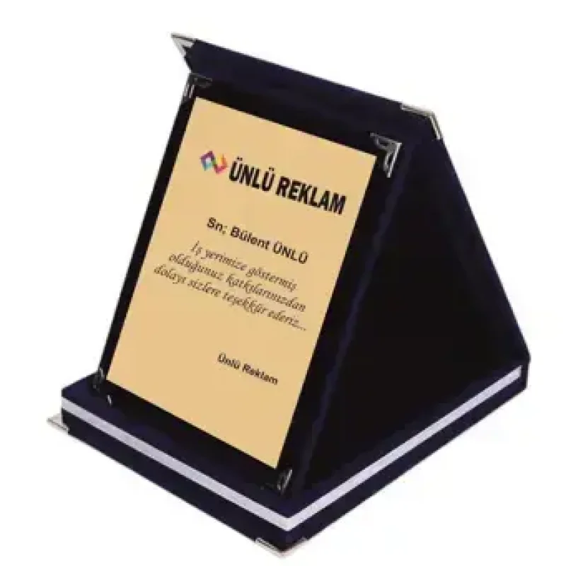 15x20 Lacivert Büyük Boy Kadife Plaket